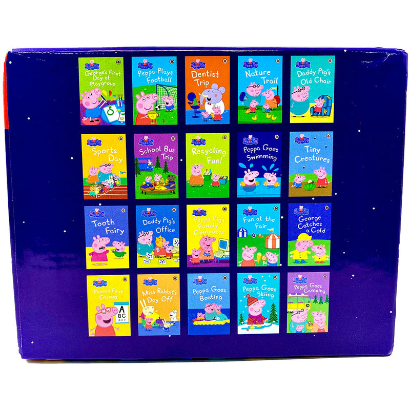 Ladybird Peppa Pig Bedtime Box Set with 20 storybooks by Julia Donaldson, featuring colorful covers and Peppa Pig illustrations.