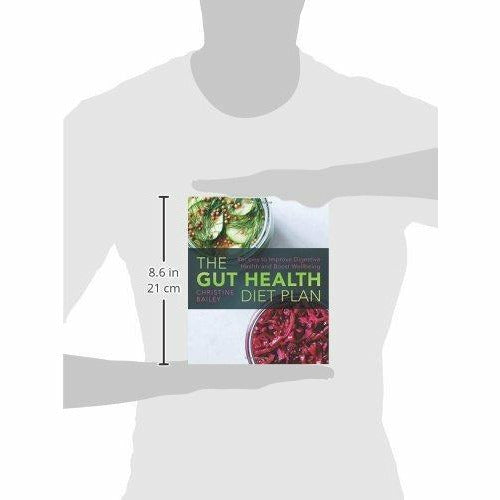 Paperback book titled "The Gut Health Diet Plan" by Christine Bailey, featuring recipes to improve digestive health and wellbeing.