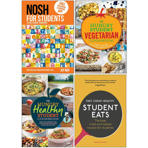 NOSH for Students, The Hungry Student Vegetarian Cookbook, The Hungry Healthy Student Cookbook, Student Eats 4 Books Collection Set - The Book Bundle