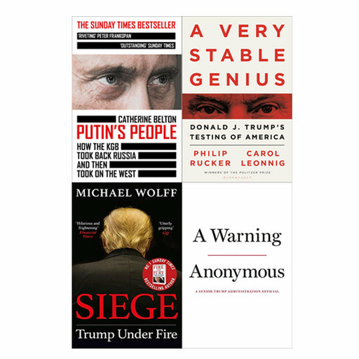 A Very Stable Genius, A Warning, Siege: Trump Under Fire & Putin's People 4 Books Set - The Book Bundle