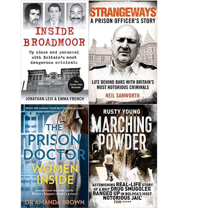 Inside Broadmoor,Strangeways,Prison Doctor,Marching Powder  4 Books Set - The Book Bundle
