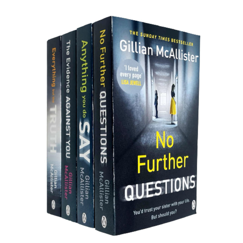 Gillian McAllister Collection of four paperback fiction books including The Evidence Against You and Everything but the Truth by Penguin