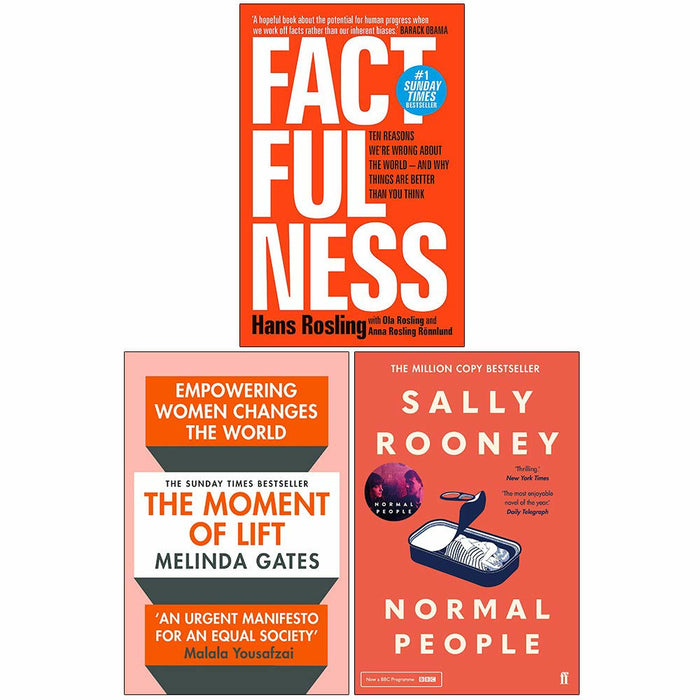 Factfulness, The Moment of Lift, Normal People 3 Books Collection Set By  Anna Rosling Rönnlund Hans Rosling - The Book Bundle