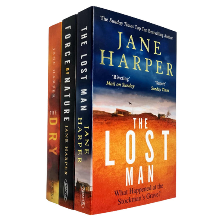 Jane Harper Collection 3 Books Set (The Lost Man [Hardcover], Force of Nature, The Dry) - The Book Bundle