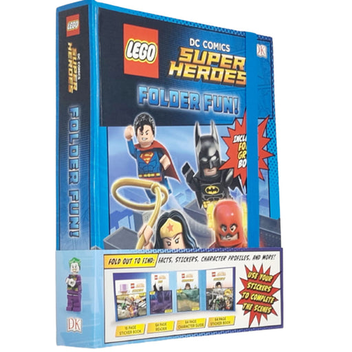 Lego DC Comics Super Heroes Folder Fun (Facts,Sticker,Character Profile & More!) - The Book Bundle