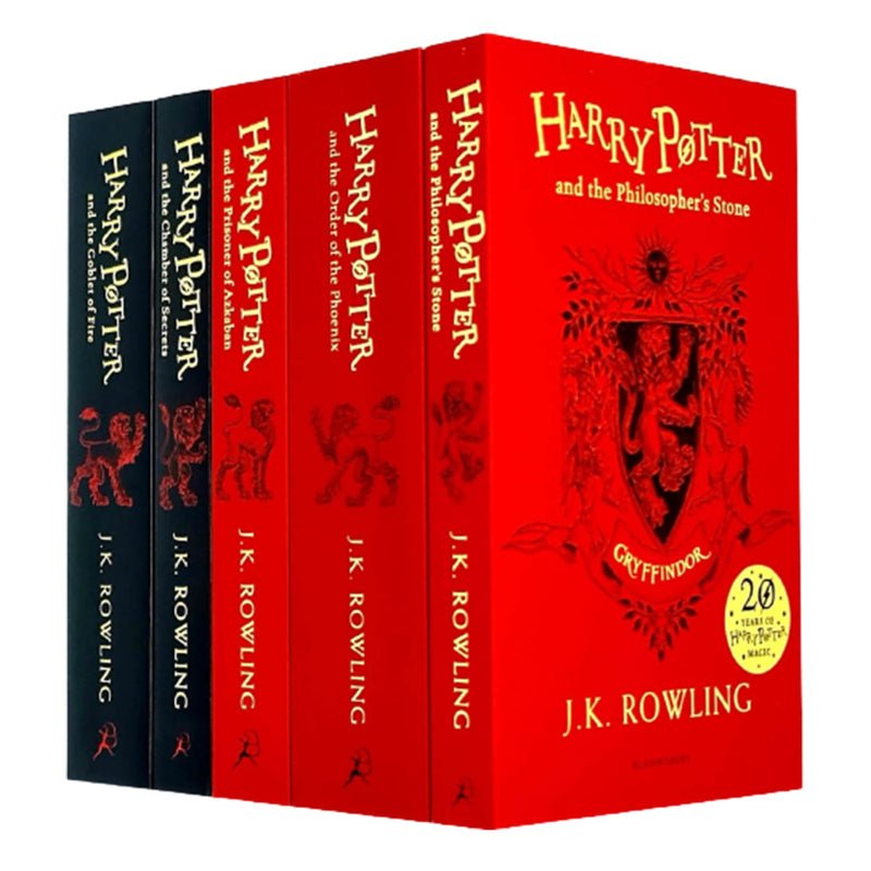 Harry Potter Gryffindor Edition 5 Books Collection Set By J.K. Rowling PB NEW - The Book Bundle
