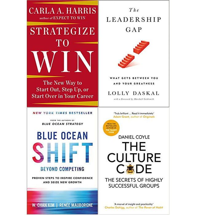 Strategize to Win,Leadership Gap,Blue Ocean Shift,The Culture Code 4 Books Collection Set - The Book Bundle