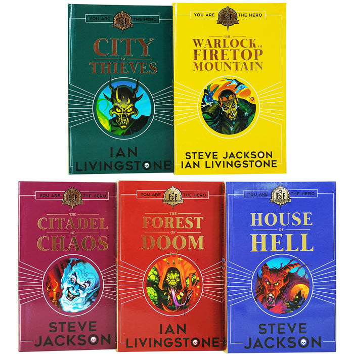 Fighting Fantasy RPG Books 1-5 Collection Set By Ian Livingstone - The Book Bundle