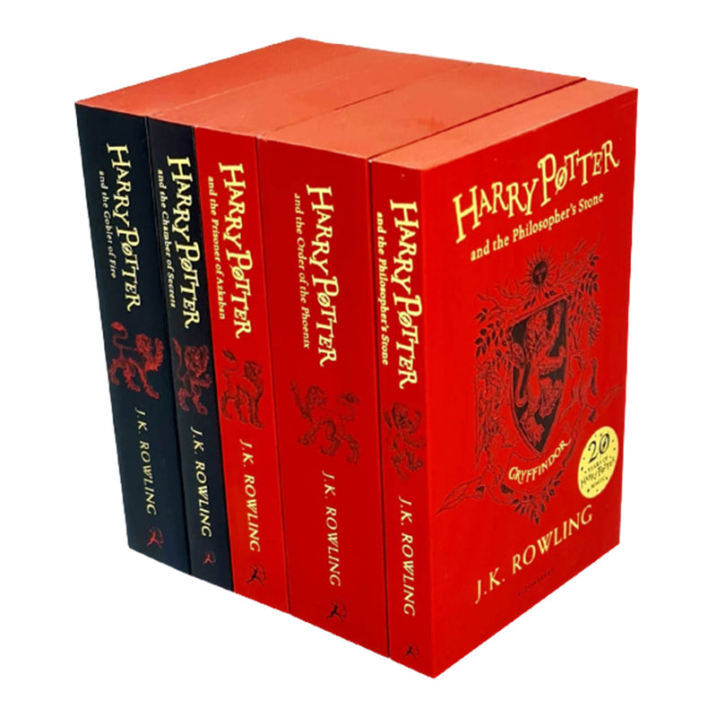 Harry Potter Gryffindor Edition 5 Books Collection Set By J.K. Rowling PB NEW - The Book Bundle