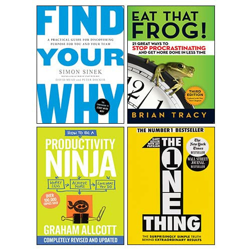Find Your Why, One Thing, How to be a Productivity Ninja, Eat That Frog! 4 Books Collection Set - The Book Bundle