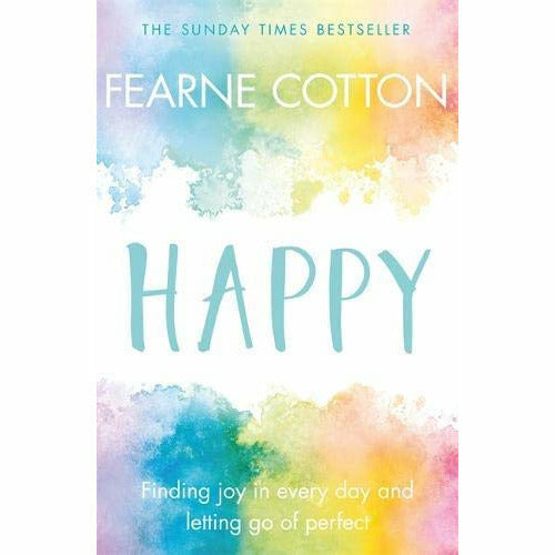 Set of four Fearne Cotton non-fiction paperback books including Calm, Happy, Fearne Cotton Food WTF Should I Eat, and Unfuck Yourself collection.