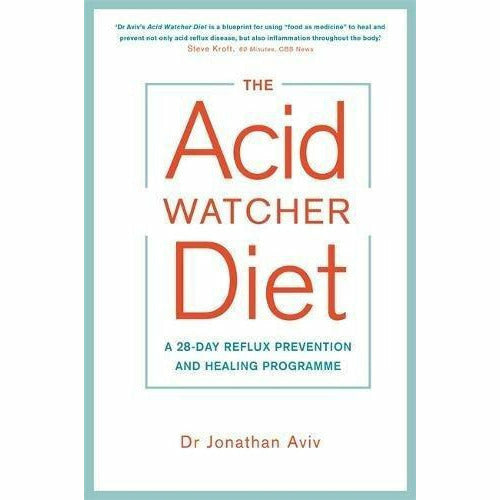 Two paperback books from the Acid Watcher Diet and No-Grain Diet collection by Dr. Aviv and Dr. Mercola showing book covers.