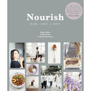 Set of three Love Bake Nourish books by Amber Rose, Sadie Frost, and Holly Davidson focused on wholefood, nourishment, and wellness.