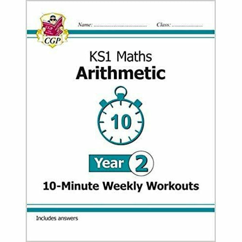 Year 2 New KS1 Maths 10-Minute Weekly Workouts 3 Books Collection Set Includes Answers By CGP - The Book Bundle