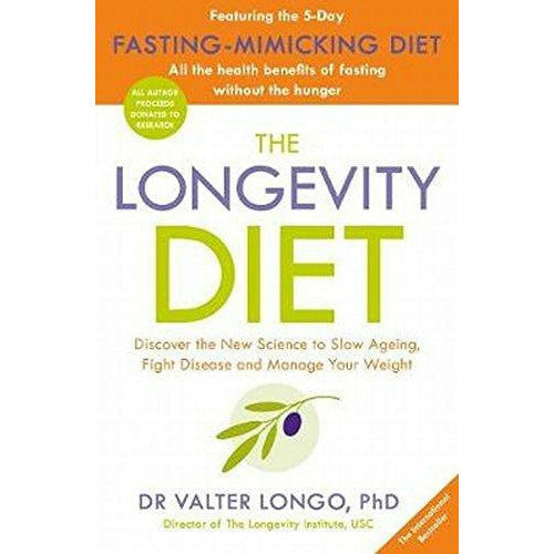Set of three paperback books on longevity and brain health by Dr. Kellman, Dr. Longo, and Mark Hyman, featuring colorful cover designs.