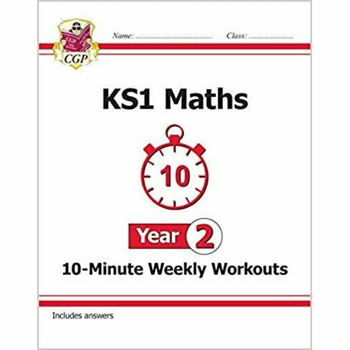 Year 2 New KS1 Maths 10-Minute Weekly Workouts 3 Books Collection Set Includes Answers By CGP - The Book Bundle