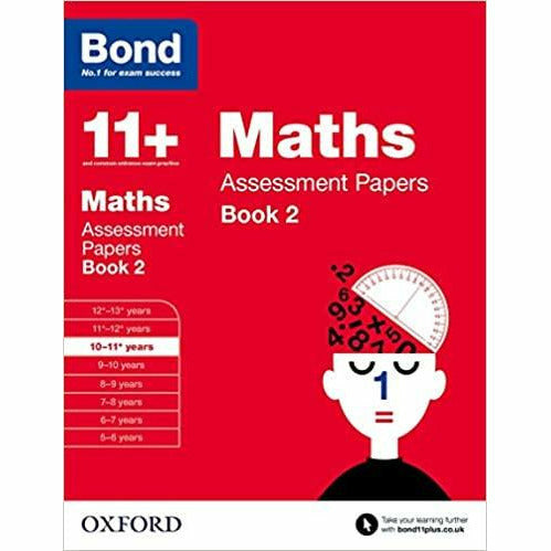 Bond 11+ Maths Assessment Papers Book 2 by David Clemson, paperback non-fiction book for 10-11 year olds, showing assessment pages.