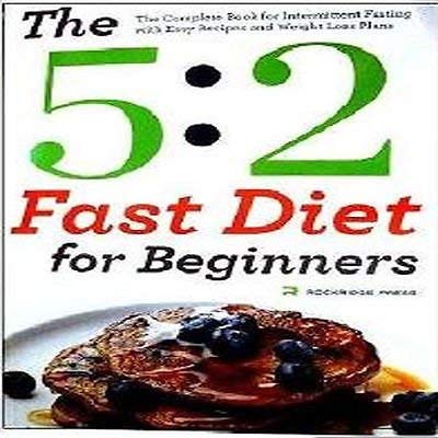 Two paperback books titled "The 5:2 Cookbook" and "The 5:2 Fast Diet for Beginners" by Rockridge Press and Kate Harrison.