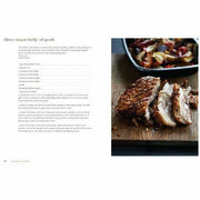 Hardcover copy of Ginger Pig Meat Book by Tim Wilson and Fran Warde, featuring meat buying, preparation, and cooking tips.