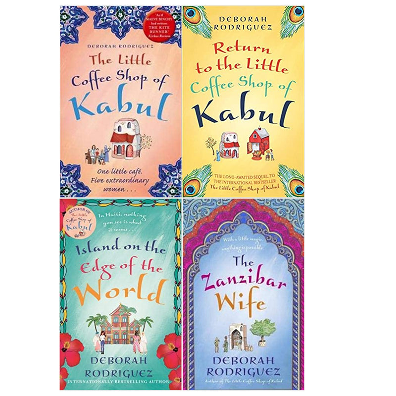 Sphere shaped book collection set featuring Deborah Rodriguez's four novels: The Little Coffee Shop of Kabul and more.