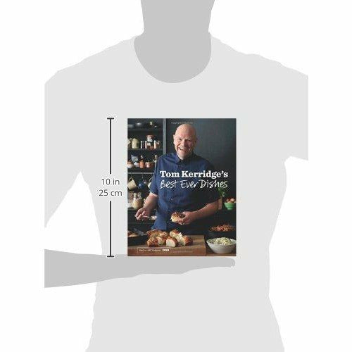 Hardcover of Tom Kerridge’s Best Ever Dishes featuring over 100 beautifully crafted classic recipes by the chef.