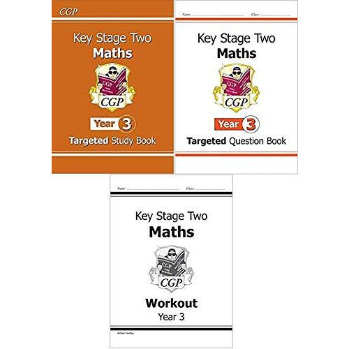 KS2 Year 3 Maths Targeted & Workout 3 Books Collection Set ( Targeted Study Book ,Targeted Question Book,Workout ) - The Book Bundle