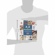 Open paperback of "Search Press Classics: A-Z Of Stumpwork" needlecraft book by Country Bumpkin Publications, featuring colorful stitch illustrations.