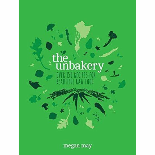 Hardcover Unbakery and Uncook books collection by Megan May, non-fiction cookbook set with vibrant cover designs.