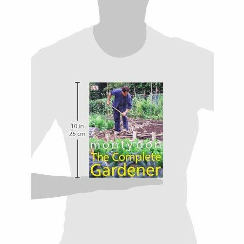 Paperback copy of "The Complete Gardener" by Monty Don, featuring a garden-themed cover with lush plants and vibrant colors.