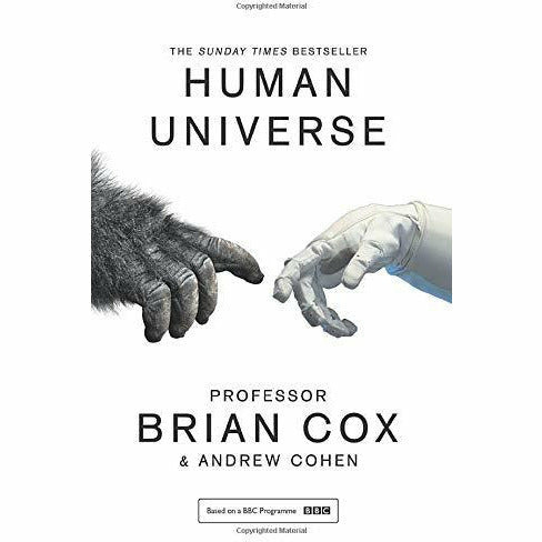 Paperback book titled "Human Universe" by William Collins, featuring a colorful cover about human history and exploration.