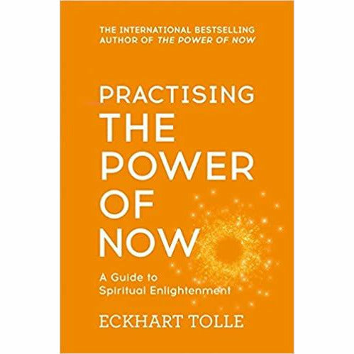 Paperback of Practising the Power of Now by Eckhart Tolle, featuring yellow cover with meditation exercises and core teachings.