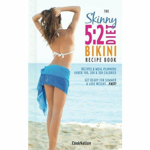 CookNation The Skinny 5:2 Bikini Diet recipe book with meal planners, featuring healthy recipes in a Bell & Mackenzie Publishing paperback.