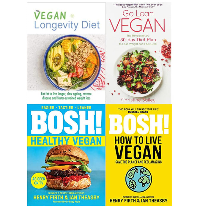 BOSH! How to Live Vegan, BOSH! Healthy Vegan, Go Lean Vegan, The Vegan 4 Boosk Set - The Book Bundle