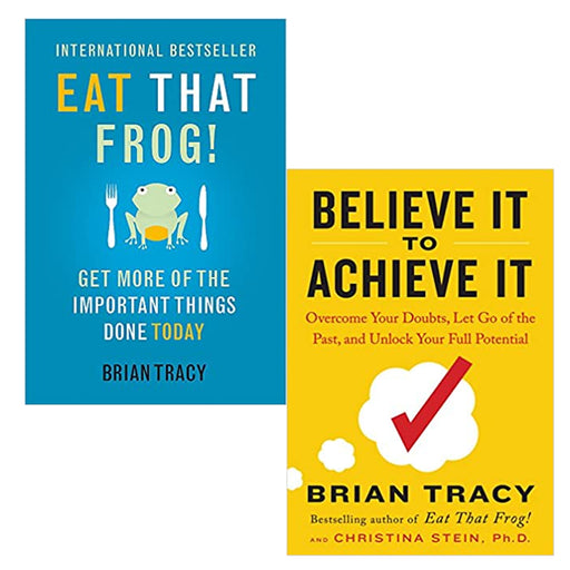 Brian Tracy 2 Books Collection Set (Eat That Frog!,Believe It to Achieve It) NEW - The Book Bundle