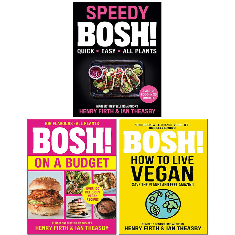 Speedy BOSH [Hardcover], BOSH on a Budget, BOSH How to Live Vegan By Henry Firth & Ian Theasby 3 Books Collection Set - The Book Bundle