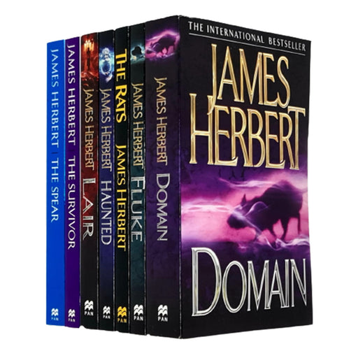 James Herbert Collection 7 Books Set The Rats, Lair, Domain, Fluke, Haunted,Spear,Surviour - The Book Bundle