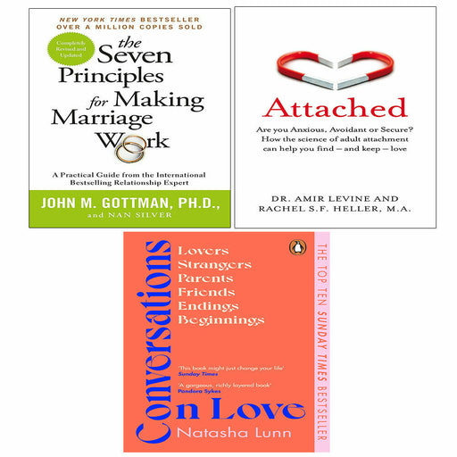 Seven Principles Making Marriage Work,Attached,Conversations on Love 3 Books Set - The Book Bundle