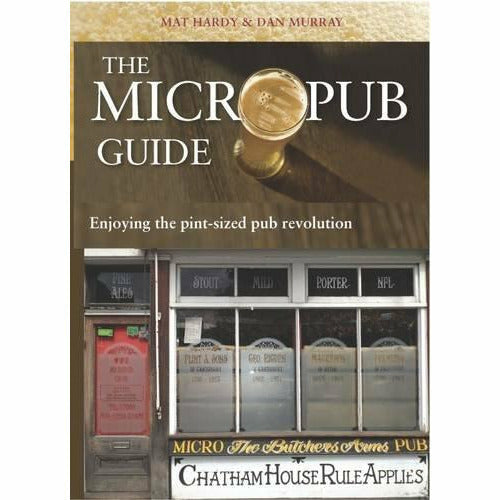 Paperback copy of "The Micropub Guide" by Duncan Petersen, featuring a cover with pub-themed artwork, for exploring the pint-sized pub revolution.