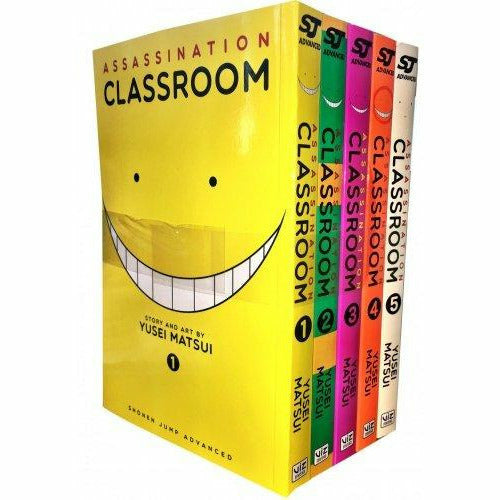Assassination Classroom 5-book collection set by Yusei Matsui, featuring paperback manga volumes from VIZ Media LLC.