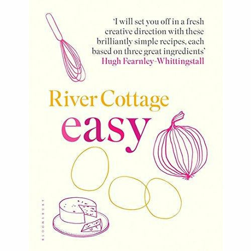 Hardcover of River Cottage Easy cookbook by Hugh Fearnley-Whittingstall, featuring a cover image of fresh vegetables and kitchen scene.