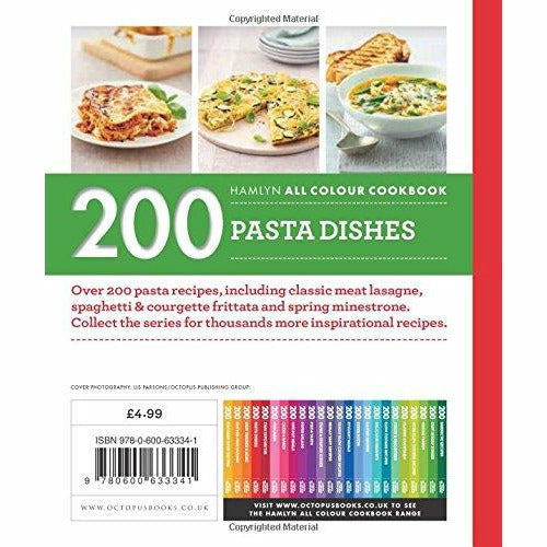 Hamlyn All Colour Cookery book by Marina Filippelli featuring 200 pasta dishes, paperback format, vibrant cover image