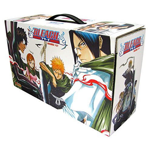 Bleach Box Set 1 by Tite Kubo, volumes 1-21, featuring premium edition with vivid manga pages and detailed cover art.