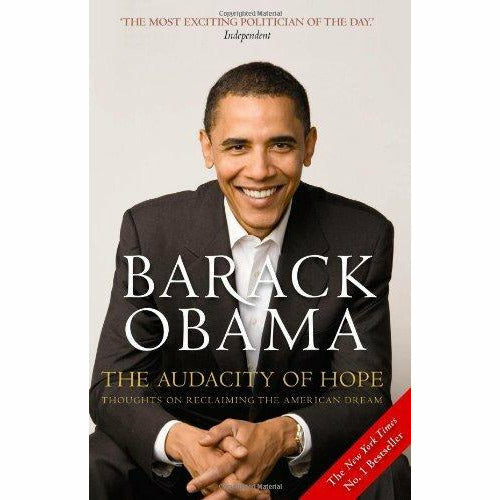 Set of two paperback books by Barack Obama, "Dreams From My Father" and "The Audacity of Hope" by Canongate Books.
