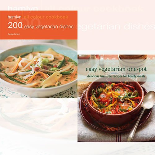 Hamlyn All Colour Cookbook 2-Book Set by Denise Smart featuring vegetarian recipes, one-pot dishes, and easy vegetarian meal ideas.