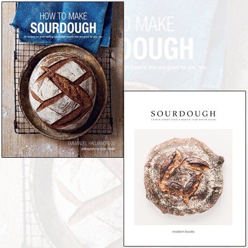 Hardcover set of two sourdough baking books by The Book Bundle, featuring techniques and recipes for making sourdough bread.