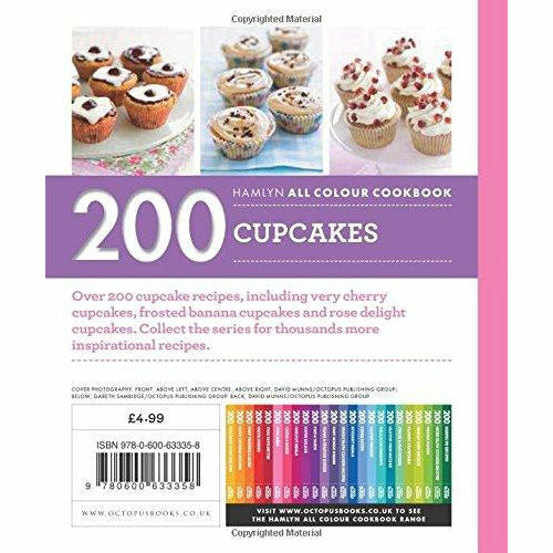 Cover image of Hamlyn All Colour Cookery book by Joanna Farrow featuring 200 cupcake recipes in paperback format.