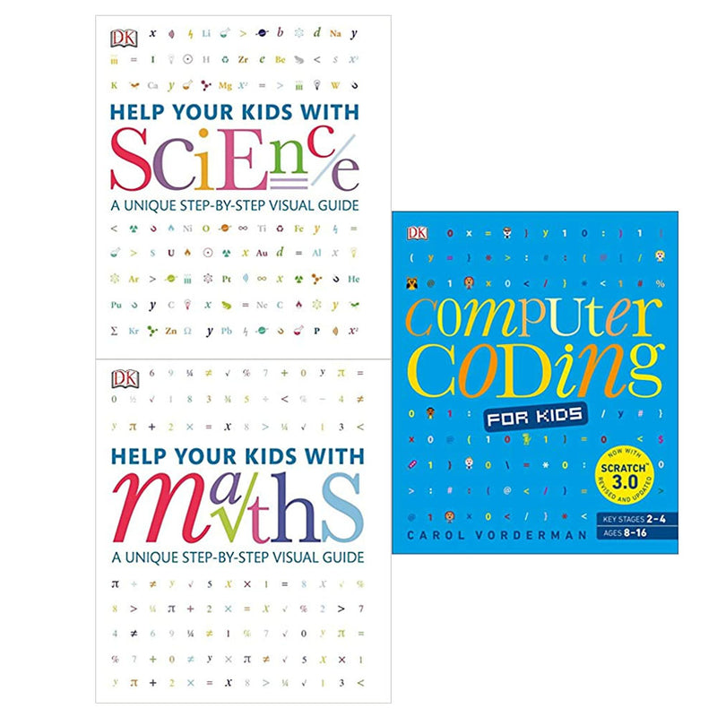 Help Your Kids With Maths , Science & Computer Coding 3 Books Collection Set - The Book Bundle