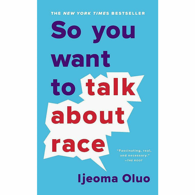 Set of two non-fiction paperback books, "Just Mercy" by Bryan Stevenson and "So You Want to Talk About Race" by Ijeoma Oluo, on a white background.