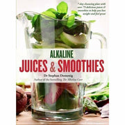 Two books from Dr. Stephan Domenig's alkaline juice and smoothie collection, featuring recipes and health tips in mixed formats.
