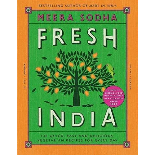Hardcover book set by Meera Sodha featuring Indian cuisine and recipes, with colorful cover images and titles in a collection.